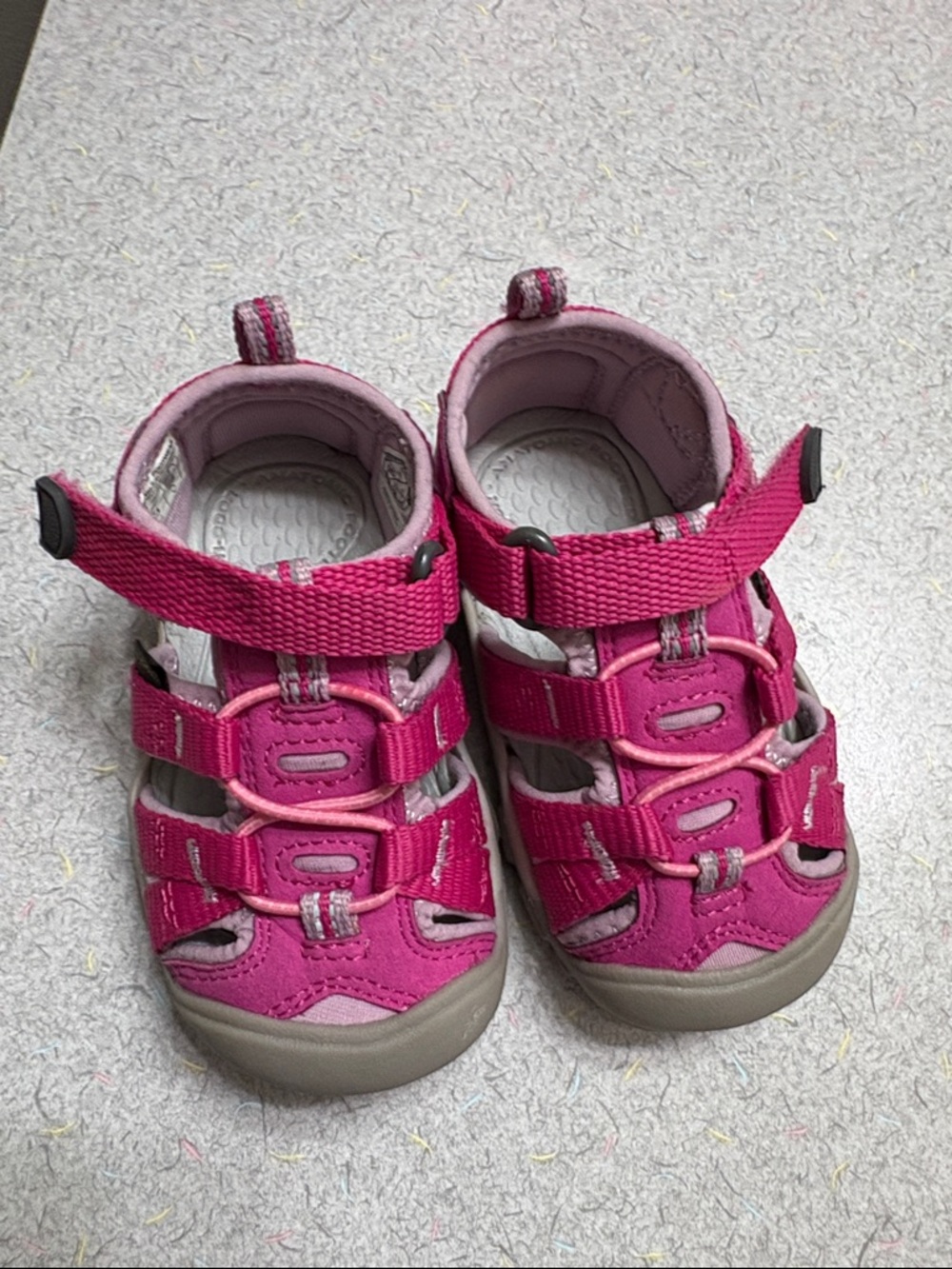 Keen Pink Kids Closed-Toe Hook-and-Loop Sandals